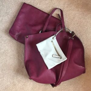 Reversible Free People tote with 2 extra bags